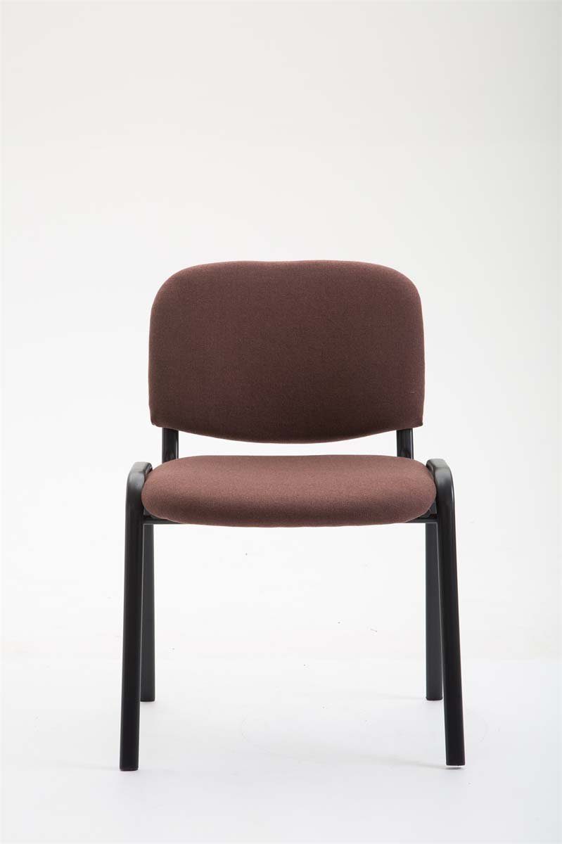 TPFLiving Besucherstuhl Keen mit hochwertiger - Polsterung - (Besprechungsstuhl Konferenzstuhl braun Metall Sitzfläche: Messestuhl), Stoff - Warteraumstuhl schwarz Gestell: 