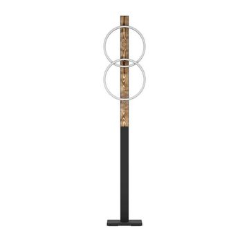 EGLO Stehlampe BOYAL, LED fest integriert, Warmweiß, Standleuchte, geflammtes Holz, schwarzes Metall, Stehleuchte, 150cm