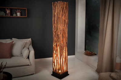 riess-ambiente Stehlampe »NATURE ART 173cm natur / schwarz«, Wohnzimmer · Massivholz · Handarbeit · Maritim