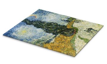 Posterlounge Acrylglasbild Vincent van Gogh, Straße mit Zypressen, Wohnzimmer Mediterran Malerei