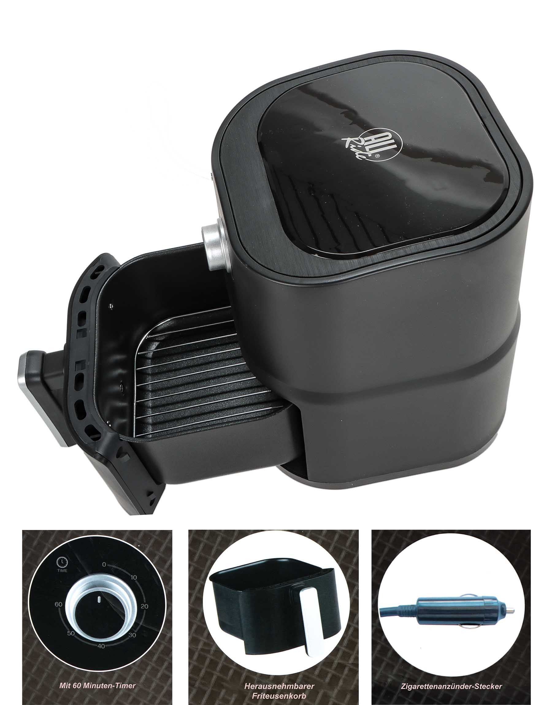All Ride Heißluftfritteuse LKW Airfryer Heißluftfritteuse 24V, 250 W, zum Frittieren, Backen, Braten, 60 Min.-Timer, antihaftbeschichtet – Bild 4 von 5