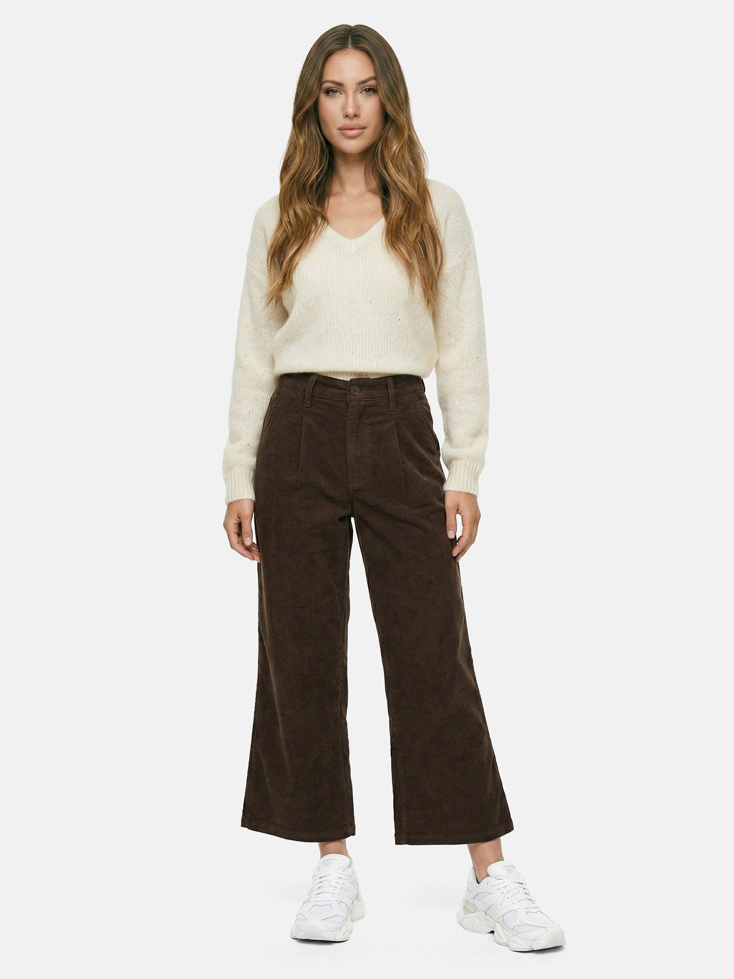 Tazzio Stoffhose F142 Cordhose mit Bundfalten, Wide Leg, hoher Bund – Bild 2 von 5