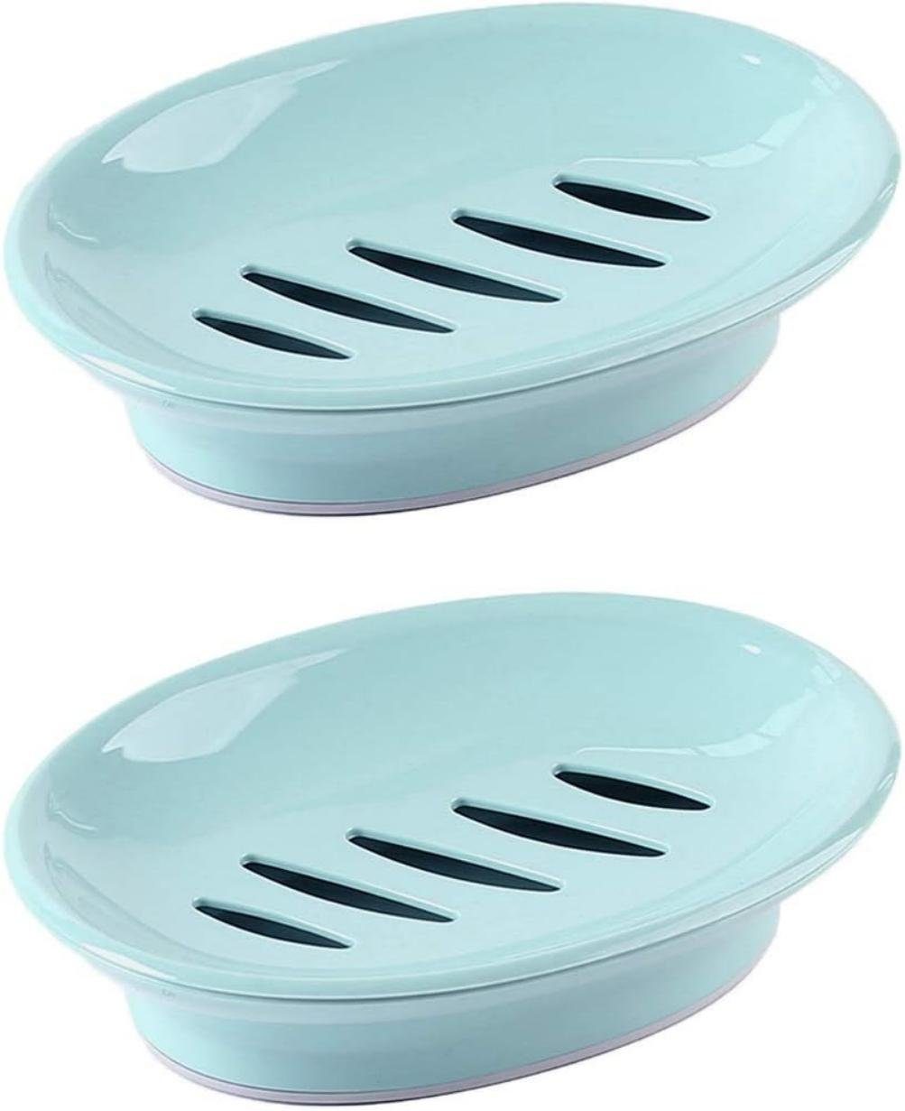 TUABUR Seifenablage 2er-Pack leicht zu reinigender Seifenhalter für Badezimmer und Küche Blau
