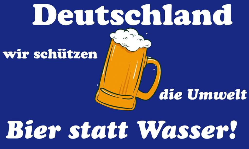 trends4cents Flagge Flagge 90 x 150 cm Hissfahne Bundesland Sturmflagge Hissfahne (Bier statt Wasser), für Fahnenmaste