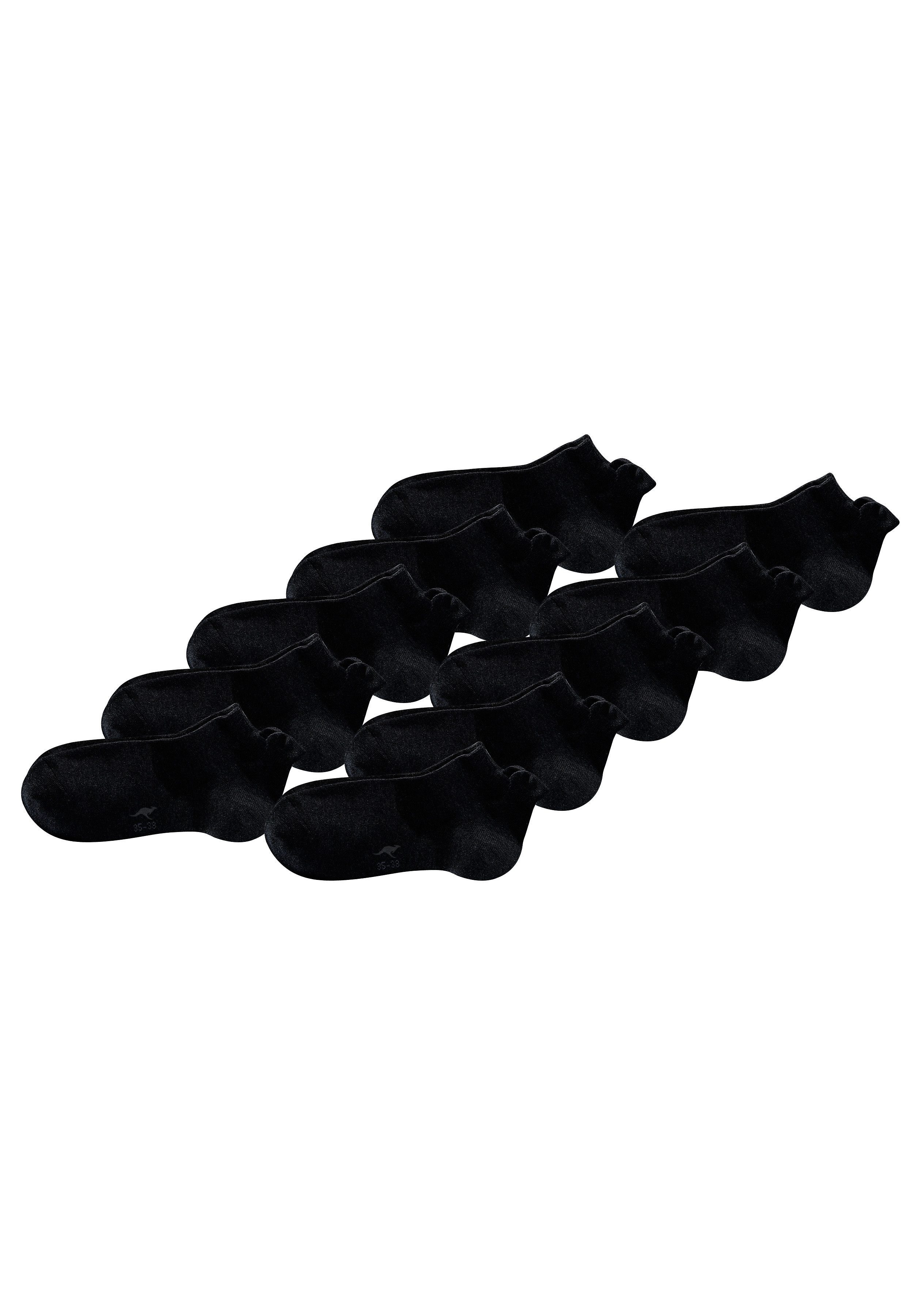 KangaROOS Sneakersocken Damen Sneaker Socken Kurze Socken Sportsocken Fitness Reisen Alltag (Packung, 10-Paar, Großpackung Gr. 35-38 bis 39-42) mit erhöhtem Bündchen