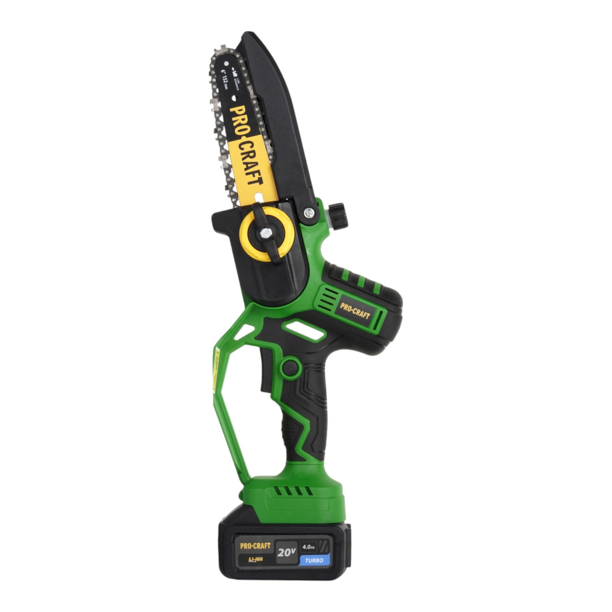 PRO CRAFT Akku-Kettensäge PKA32Li Akku Kettensäge 20 V 203 mm Brushless + Teleskop Verlängerung