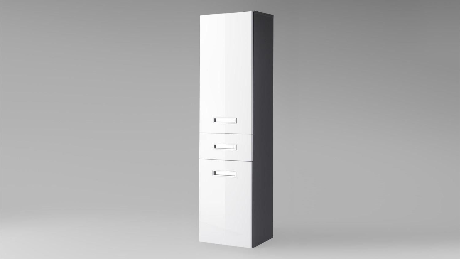 BEGA BBK Hochschrank Hochschrank Melissa grau weiß Hochglanz Badezimmer Hän günstig online kaufen