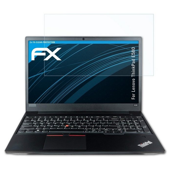 atFoliX Schutzfolie Displayschutz für Lenovo ThinkPad E580 (2 Folien) Ultraklar und hartbeschichtet