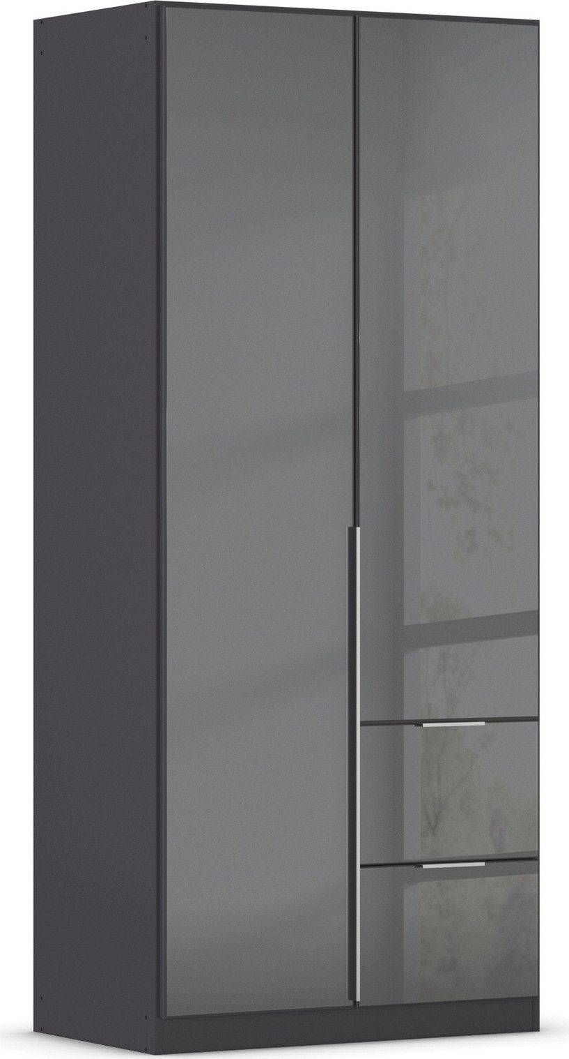 Drehtürenschrank Kleiderschrank Kleiderschränke Schrank Garderobe AGORDO mit Glasfront