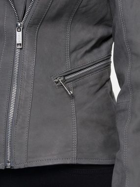 Tazzio Lederjacke F500 Damen Leder Jacke im Biker Look mit Zipper-Details & Reverskragen