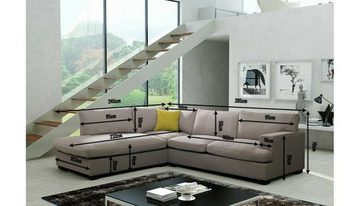 JVmoebel Ecksofa Luxus Beiges Ecksofa L-Form Couch Modernes Design Stilvoll Neu, Made in Europe