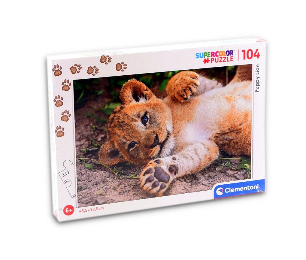 Clementoni® Puzzle Supercolor 104 Puppy Teile), Lion Puzzle (104 - Puzzleteile