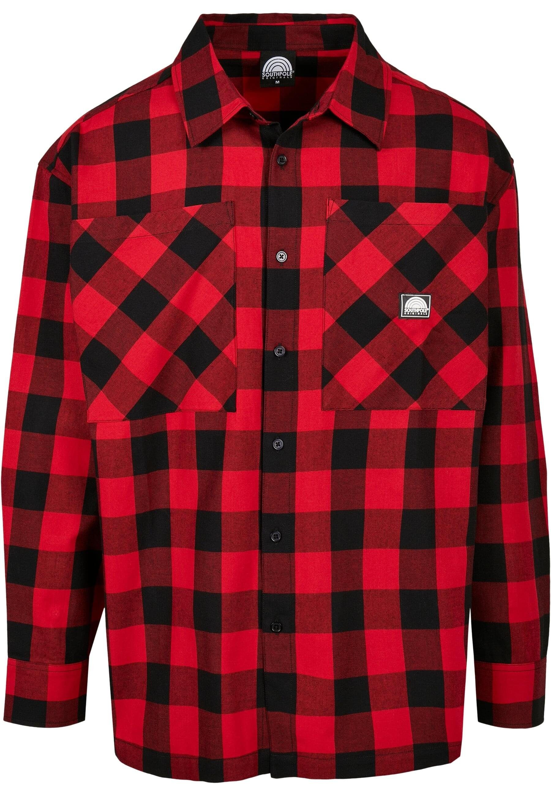 Flannel red Shirt Southpole Check Southpole (1-tlg) Langarmshirt Herren