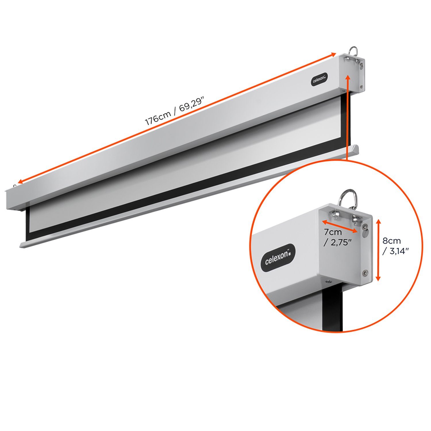 Celexon Professional Plus Motorleinwand (schwarze Rückseite)