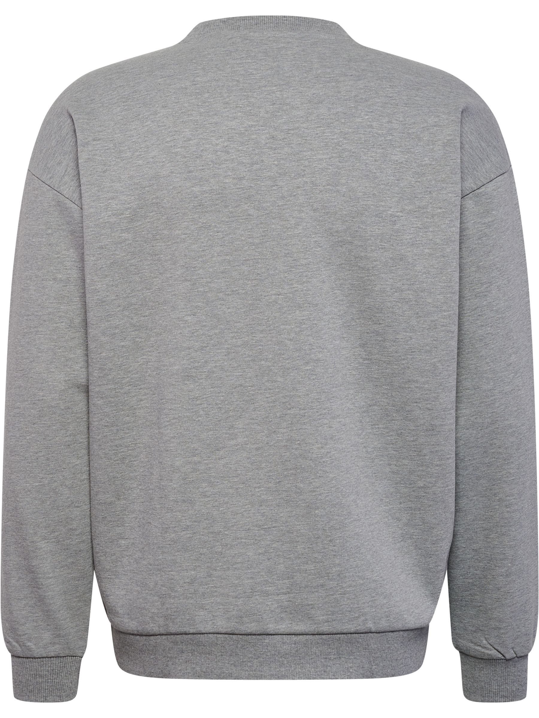 hummel Sweatshirt Pullover mit Logo und gerippten Bündchen (1-tlg) hmlLOOSE CREWNECK BEE