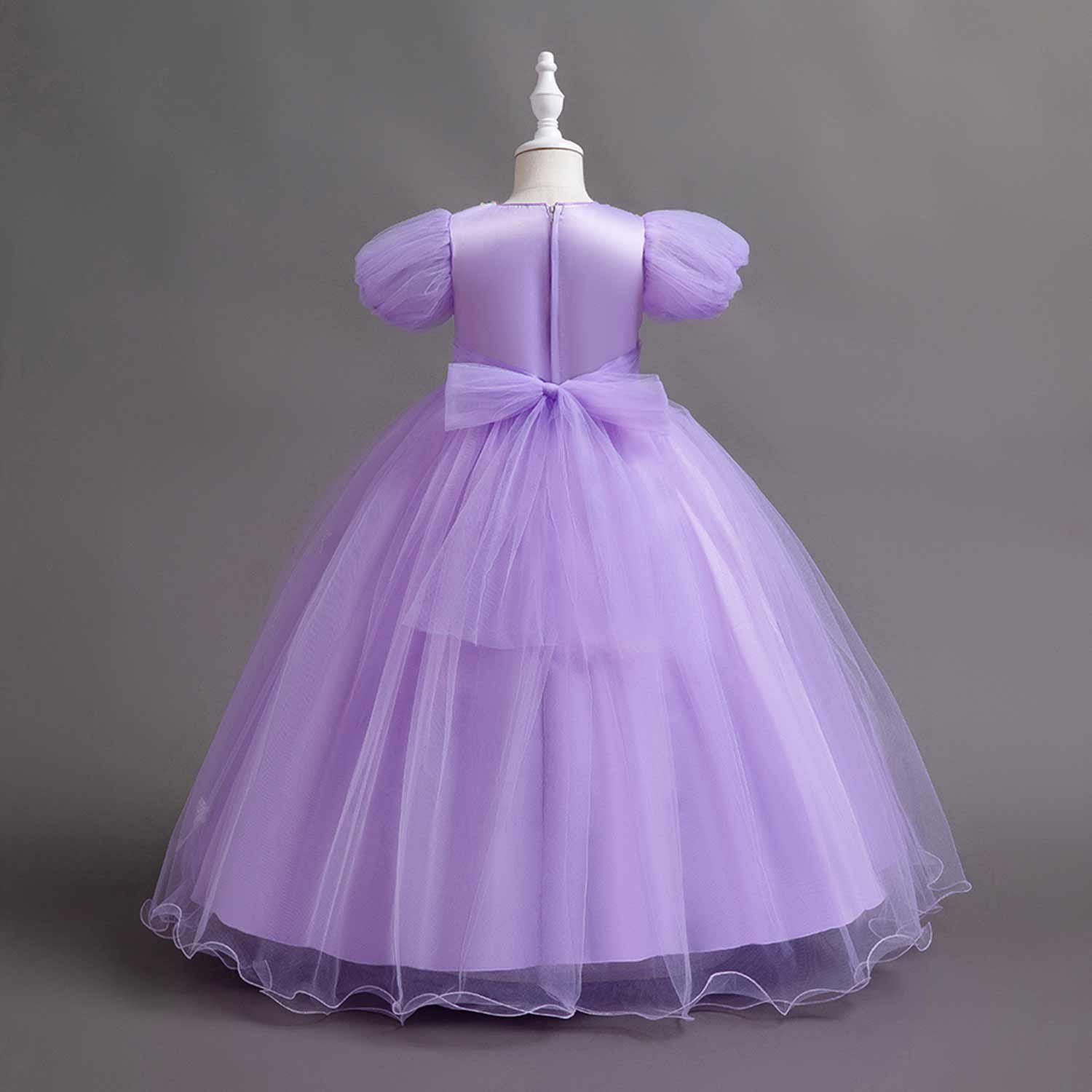 Daisred Abendkleid Tüllkleider Mädchen Geburtstagsparty Prinzessinnenkleider Lila