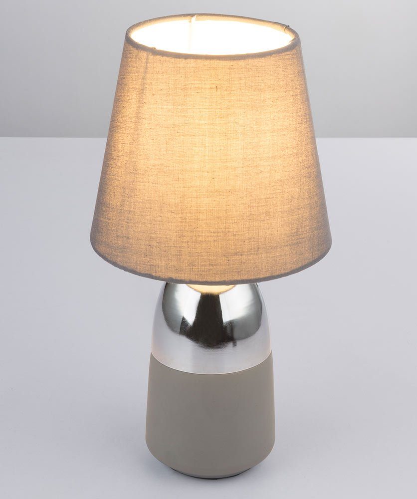 LED Zimmer Leuchtmittel Lese- Tischleuchte, Chrom Textil Tisch Touch Wohn inklusive, Beleuchtung Lampe Warmweiß, etc-shop
