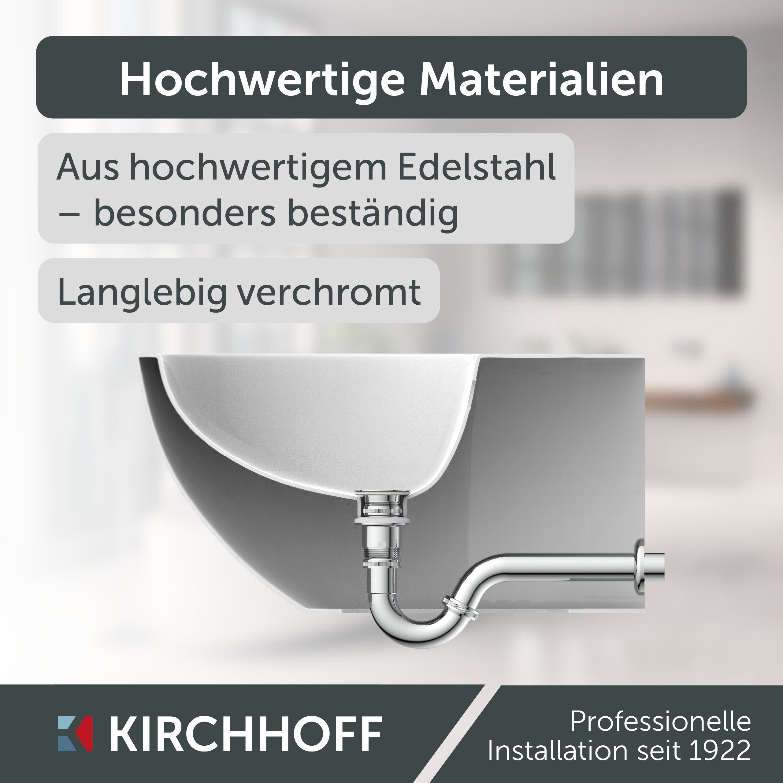 Kirchhoff Siphon Bidet-Siphon, Chrom, 1 1/4" x 32 mm