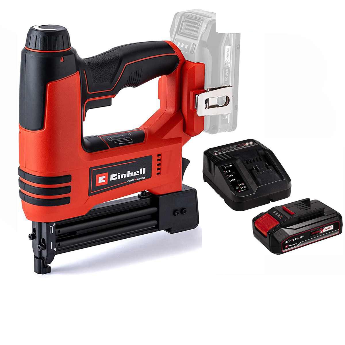Einhell Akku-Tacker Nagler TE-CN 18 Li -18V,Tacker und Nagler mit Akku 2.5Ah / Ladegerät