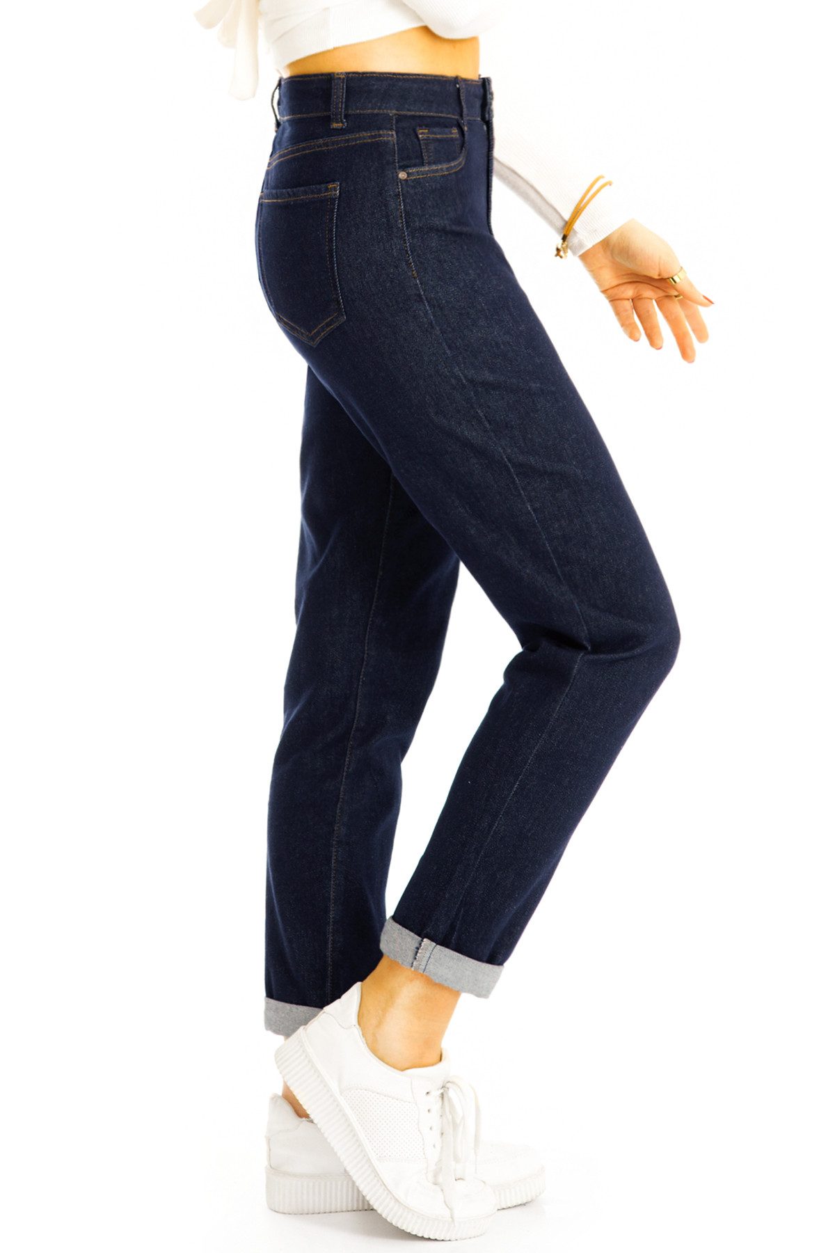 be styled Mom-Jeans Girlfriend Mom fit Jeans Hose High Waist Jeanshose - Damen - j27L-3 mit Stretch-Anteil