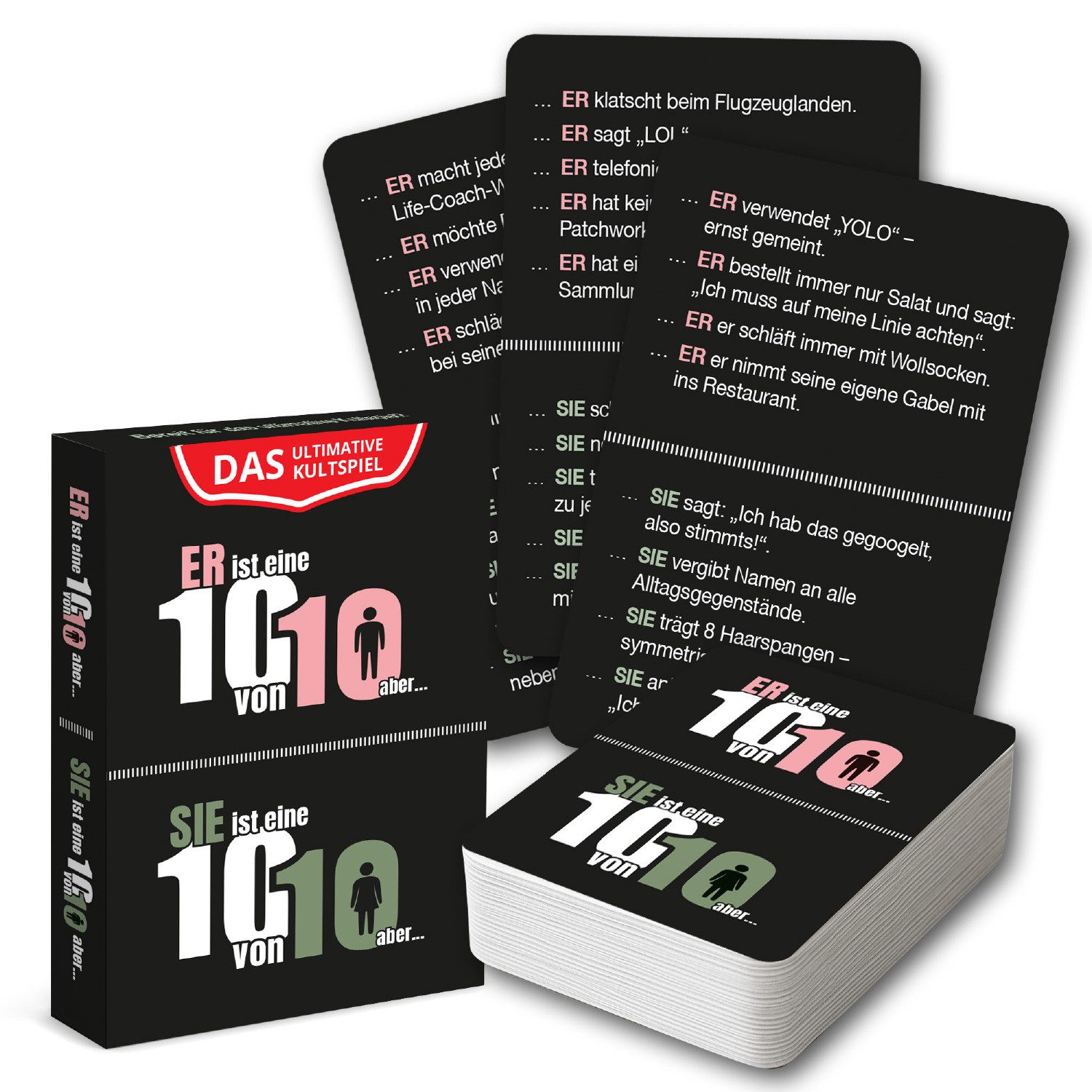 milindo Spiel Kult Kartenspiel, Er / Sie ist eine 10/10 aber ... das TikTok Kultspiel als Kartenspiel