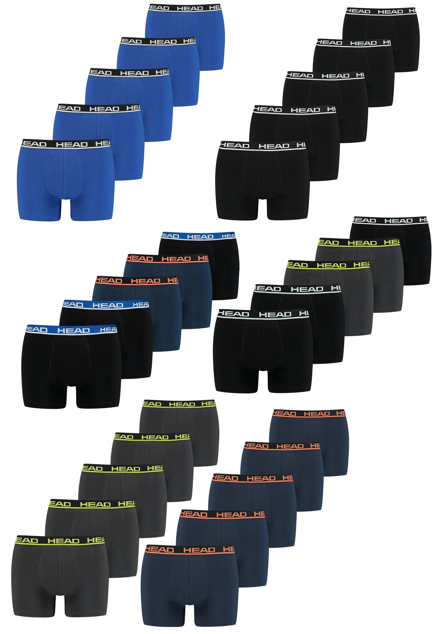 Black 10-St., (Spar-Set, Pack Boxer 006 10er-Pack) Blue er / 10 Boxershorts Head -