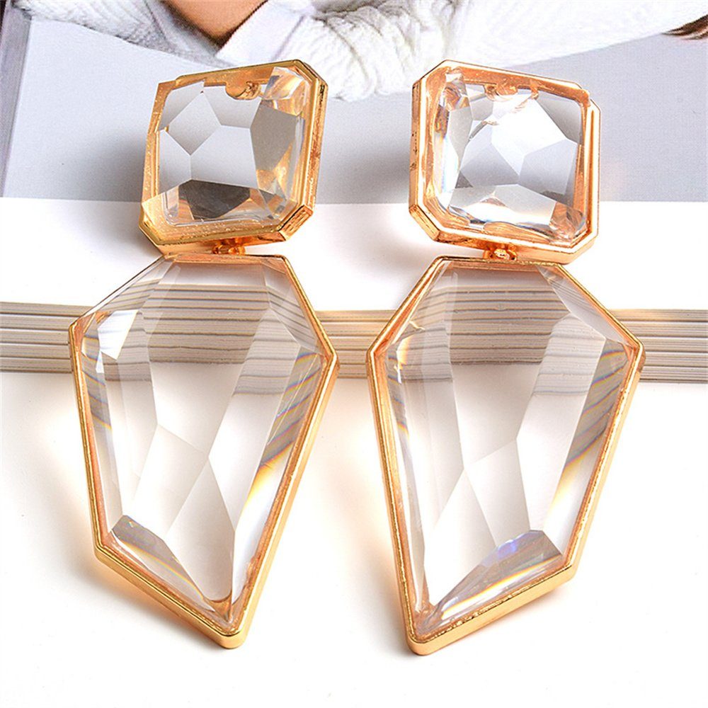 Dekorative Paar Ohrhänger Klare Strass-Ohrringe, elegante Ohrringe für Damen