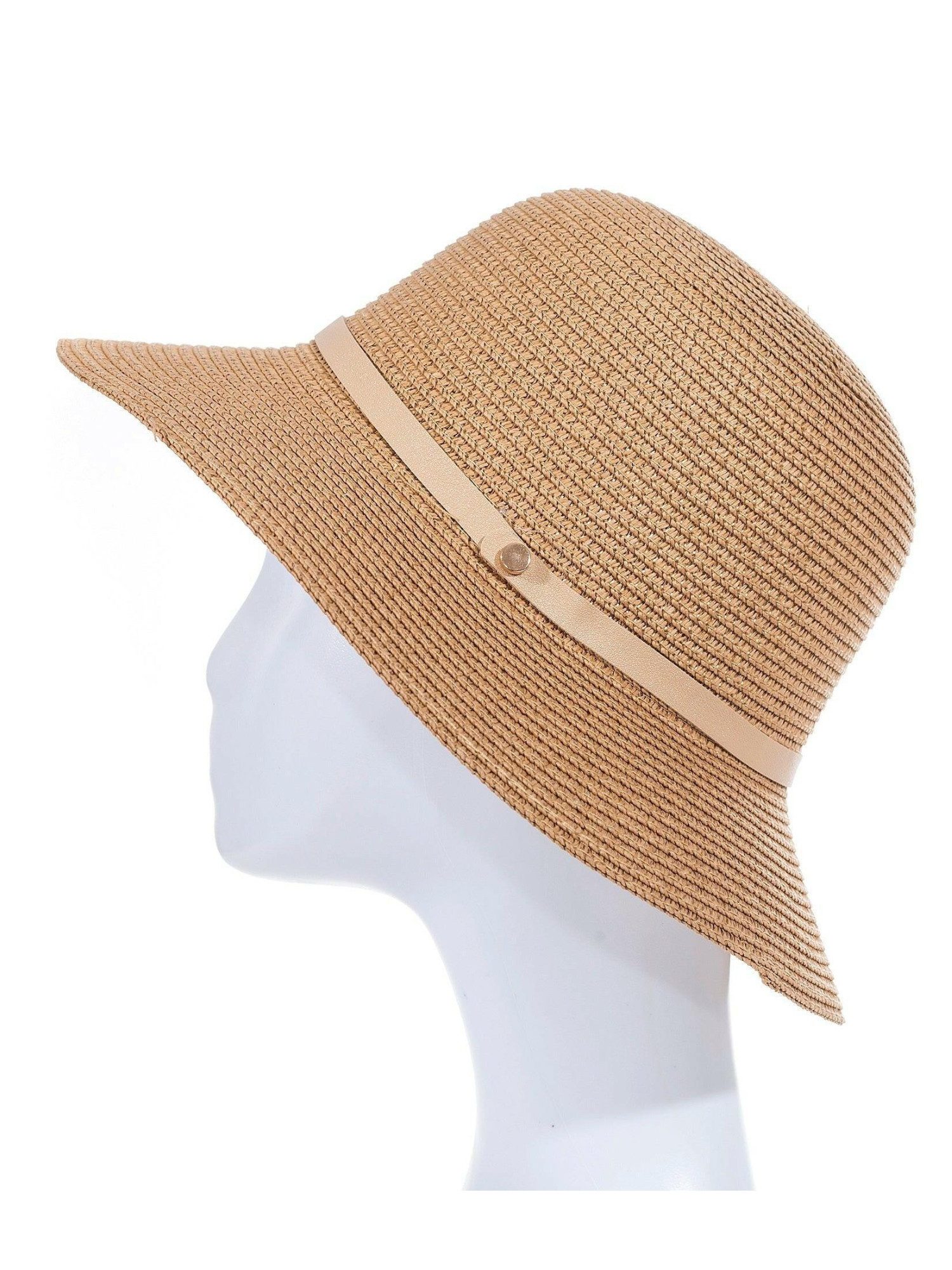 Adel Accessoires Sonnenhut Damen Sonnenhut mit Lederband – 50–55 cm – Sommerhut Papier