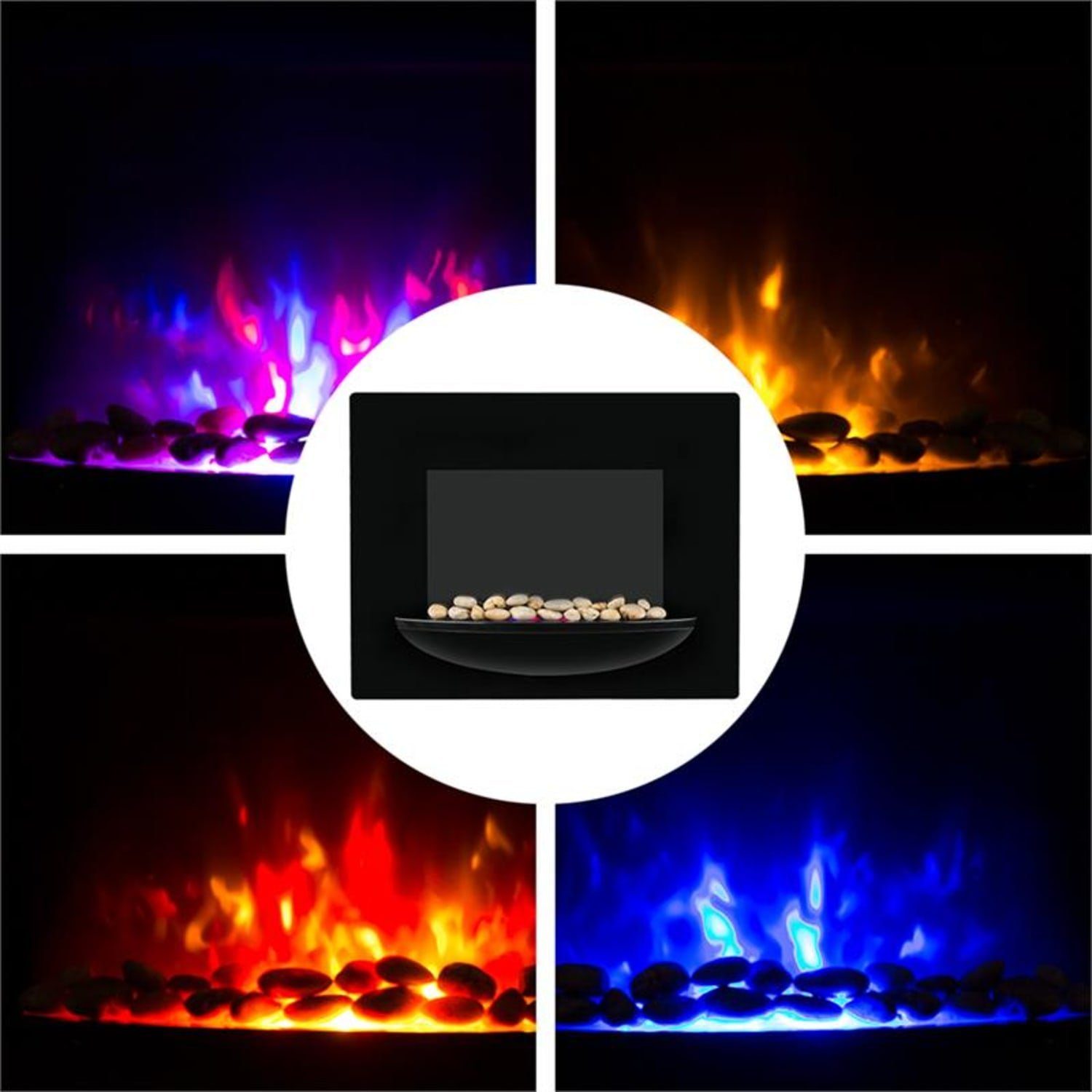 Elektrokamin Klarstein 1800W Indoor Heater Feuerschale, Heizung Elektro-Wandkamin