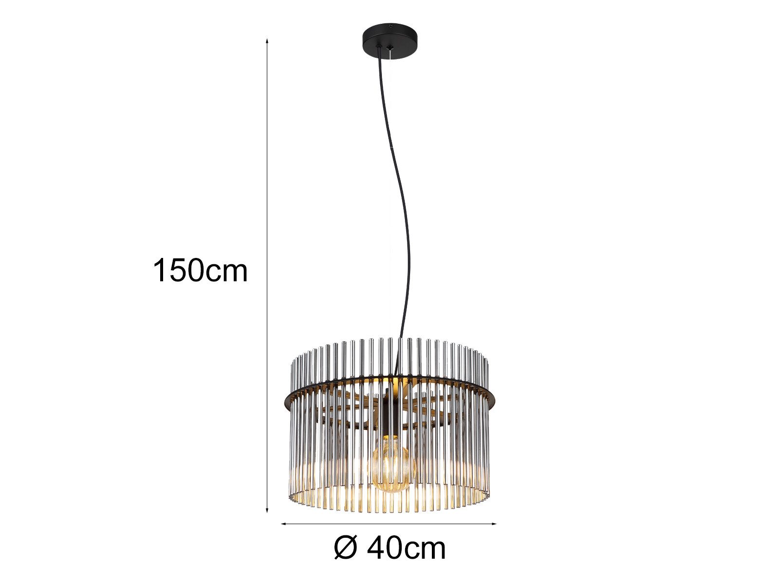 GLOBO LIGHTING LED Pendelleuchte, Dimmfunktion, LED wechselbar, warmweiß, Groß-e ausgefallene Esstisch-lampe hängend für über Couchtisch, Ø 40cm