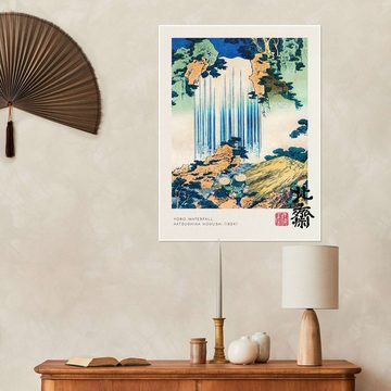 Posterlounge Poster Katsushika Hokusai, Yoro Waterfall, Wohnzimmer Japandi Malerei