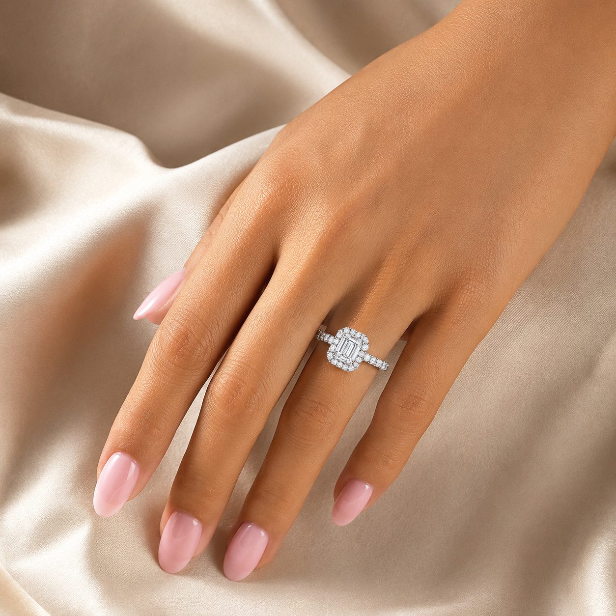 M-Punkt24 Diamantring Damen Ring DIAMANT LAB-GROWN ECHT GOLD 585 (2 ct, Ringgröße, 52), Weißgold Damen Gold Schmuck