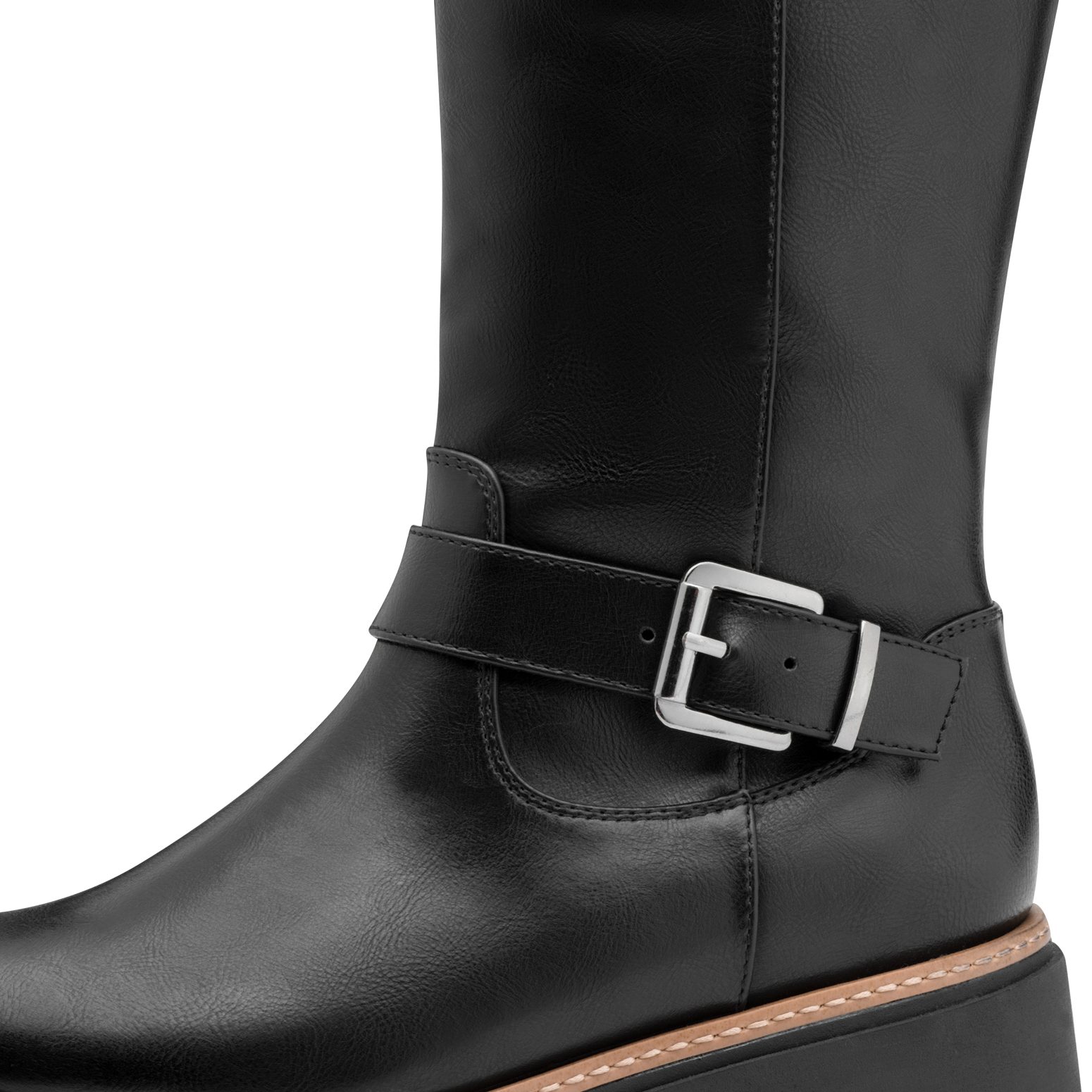 MARCO TOZZI Winterstiefel, Blockabsatz, Langschaftstiefel mit Zierschnallen
