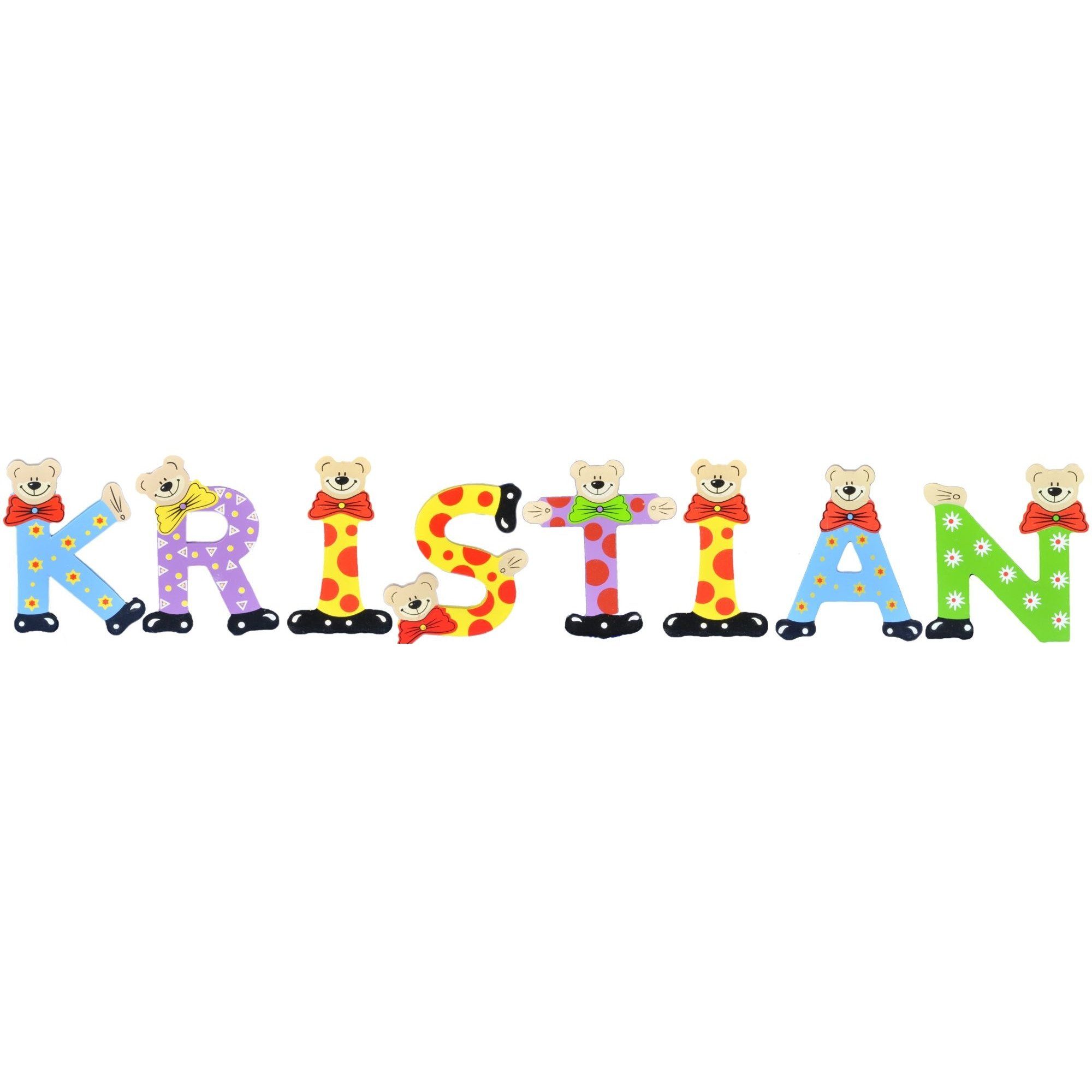 Namen-Set, Playshoes sortiert - St), KRISTIAN 8 Deko-Buchstaben Holz-Buchstaben Kinder (Set,