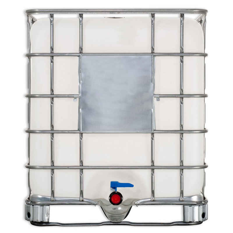 Plasteo Regenwassertank plasteo® 1000 Liter IBC- Behälter Wassertank Container REKONDITIONIERT, 1000 l