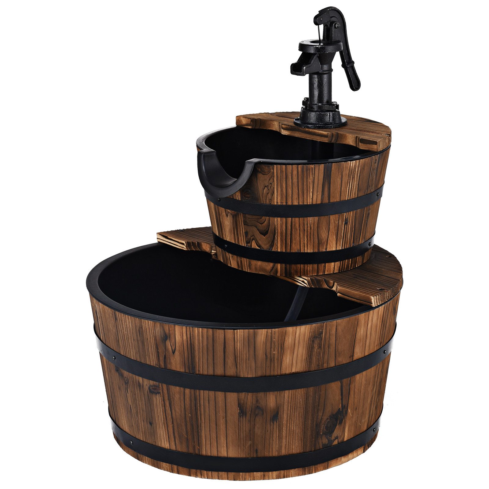 COSTWAY Gartenbrunnen Holz, Wasserbecken BxT: 44,50x44,50 cm, Wasserpumpe günstig online kaufen