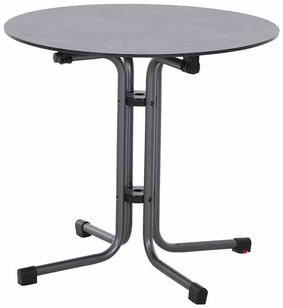 Siena Garden Gartensessel Square Sessel mustard 2er Set mit Tisch (Set, 2-St), 2 x Stapelsessel + Tisch Sola Ø 80 cm