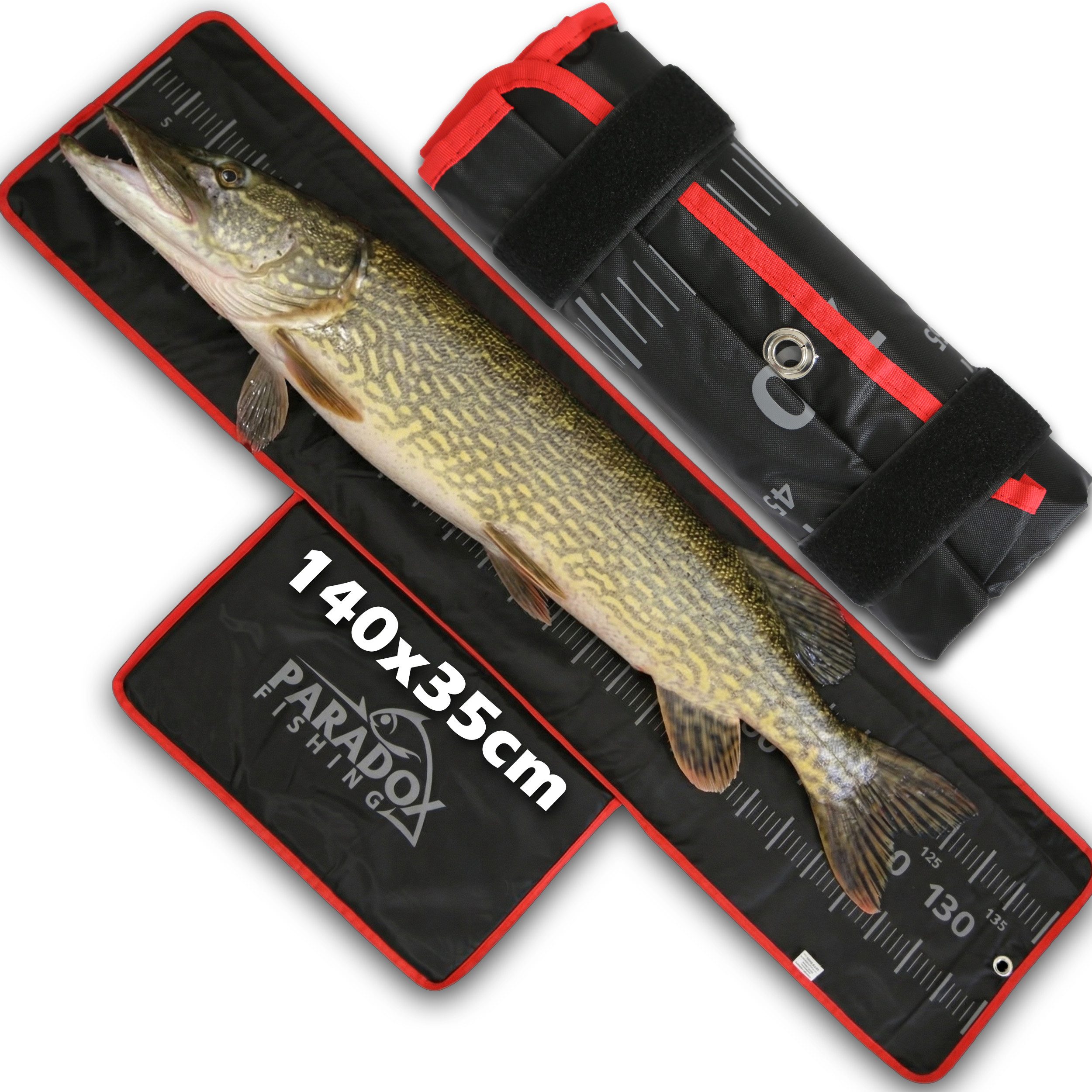 Paradox Fishing Angelkescher Raubfisch Abhakmatte (wasserabweisend, mit Maßband), 140*35cm leicht zu reinigen und schnell trocken