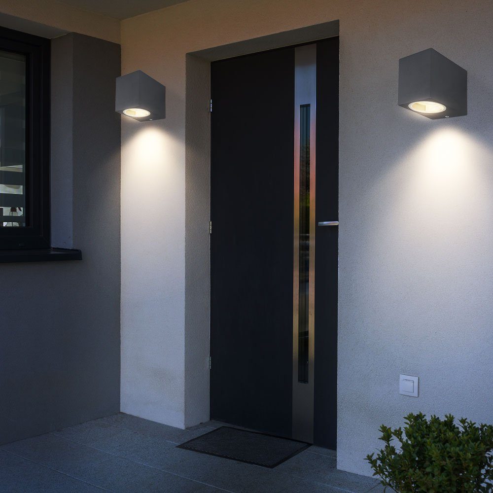 etc-shop Außen-Wandleuchte, Leuchtmittel nicht inklusive, Wandstrahler Außenleuchte  Haustür Fassadenleuchte