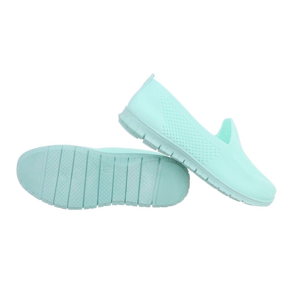 Türkis Damen Low Slipper Ital-Design Freizeit Low-Top in Flach Sneakers
