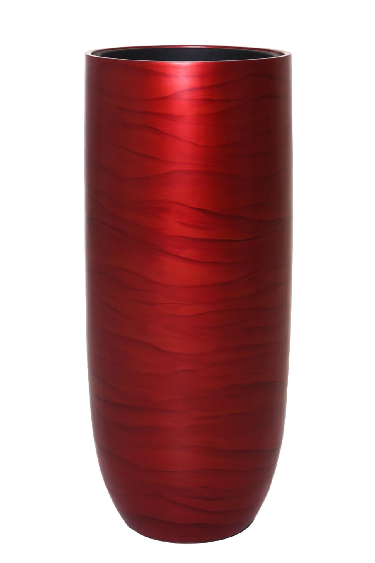 VIVANNO Pflanzkübel Pflanzkübel Blumenkübel exklusiv ASCONIA Rot Schwarz Seidenmatt - Schwarz-Rot