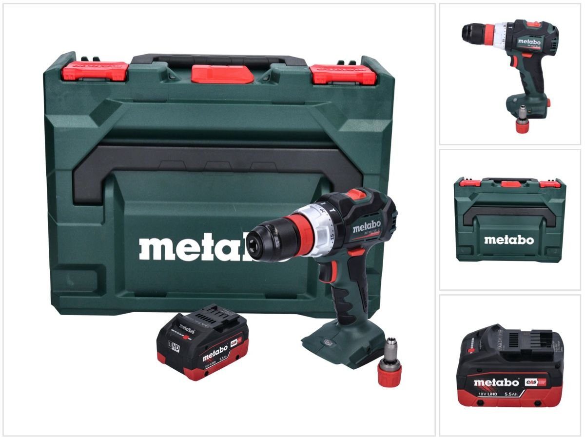 metabo Säulenbohrmaschine BS 18 LT BL Q Akku Bohrschrauber 18 V 75 Nm Brushless + 1x Akku 5,5 A