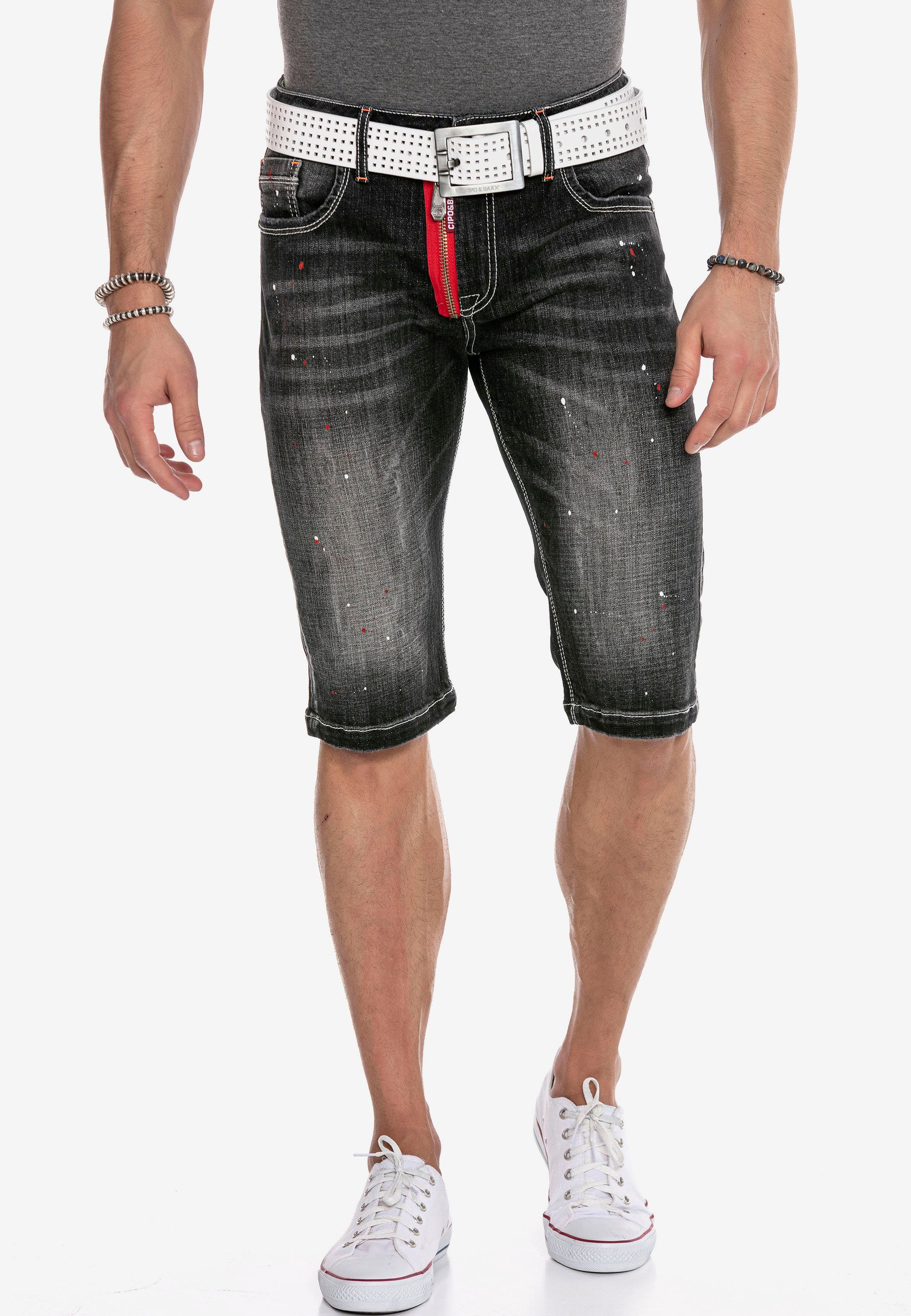 Cipo & Baxx Shorts mit trendigen Farbklecksen | Shorts