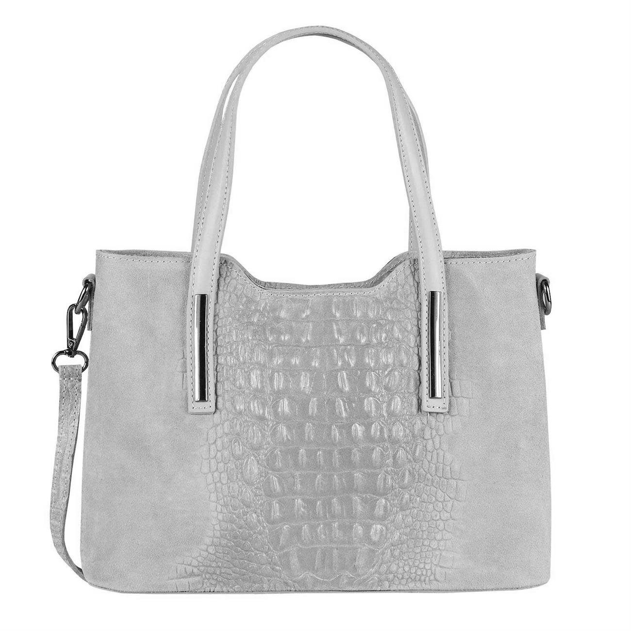 Schultertasche Made in Italy Damen echt Leder Henkeltasche Shopper Lederhandtasche