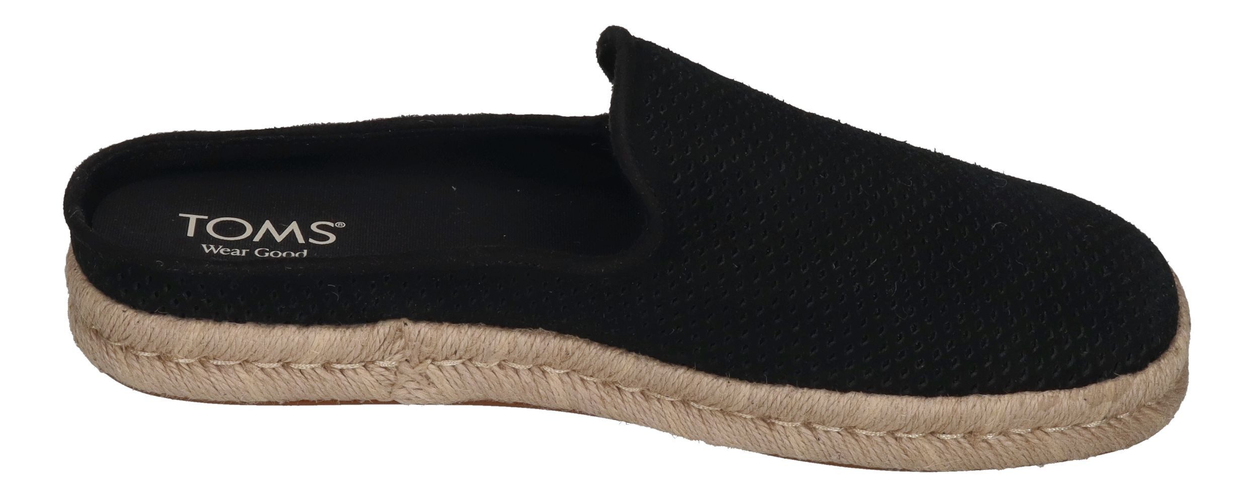 TOMS SANTIAGO MULE Espadrille Black Diamond Perforated Suede – Bild 4 von 5