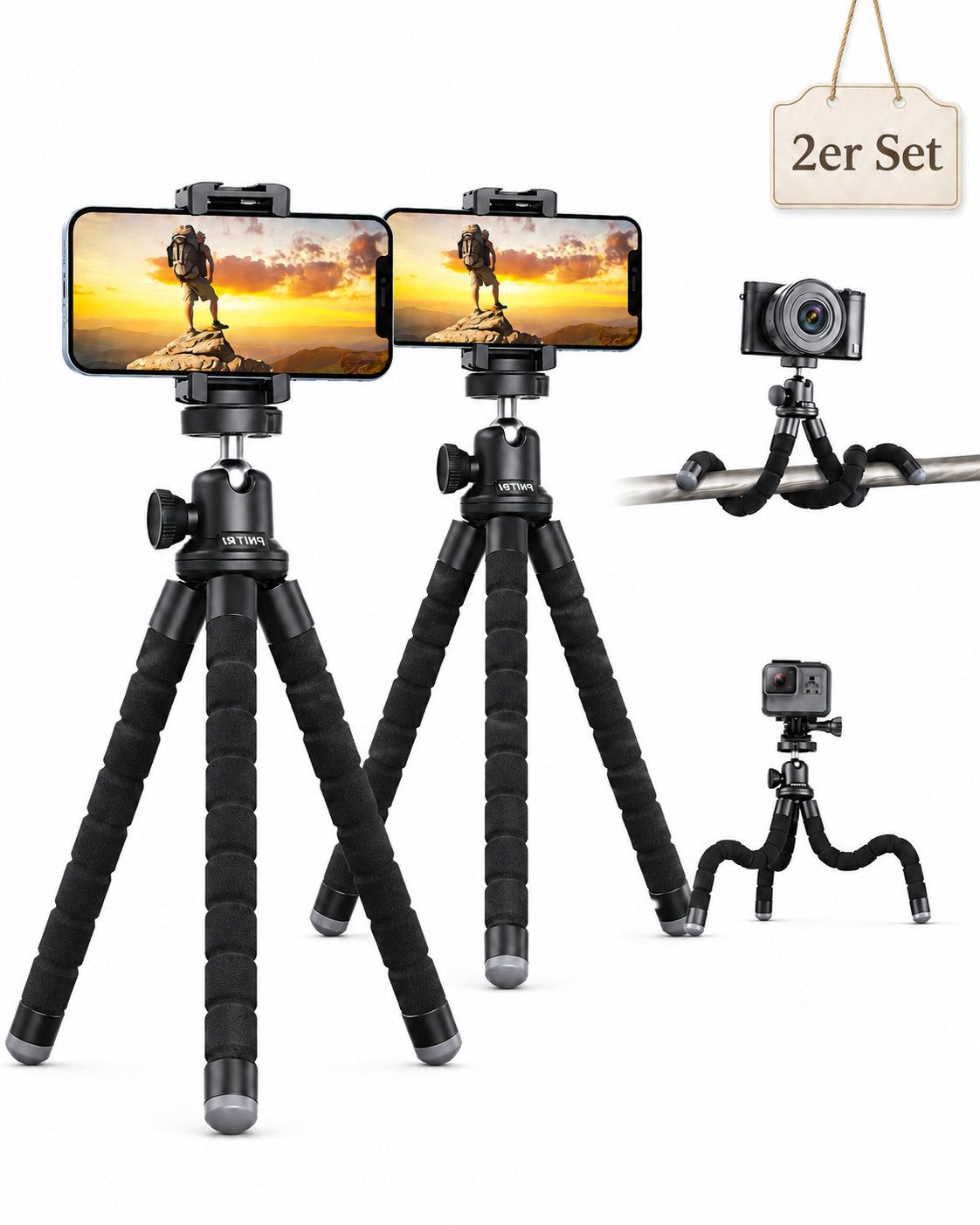 Diyarts Kamerastativ (360° drehbares, Reisestativ, für iPhone & Android-Smartphones)