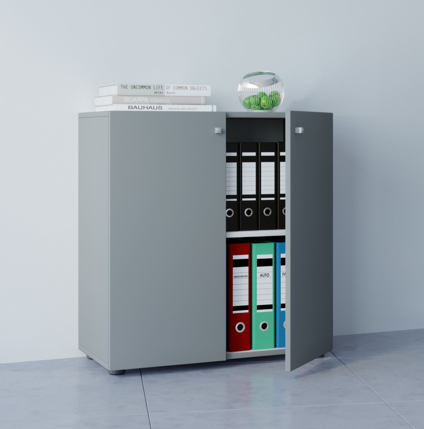 VCM Aktenschrank Büroschrank mit Drehtüren Lona B. 70 x H. 74 x T. mit 2 Fächern, Büromöbel