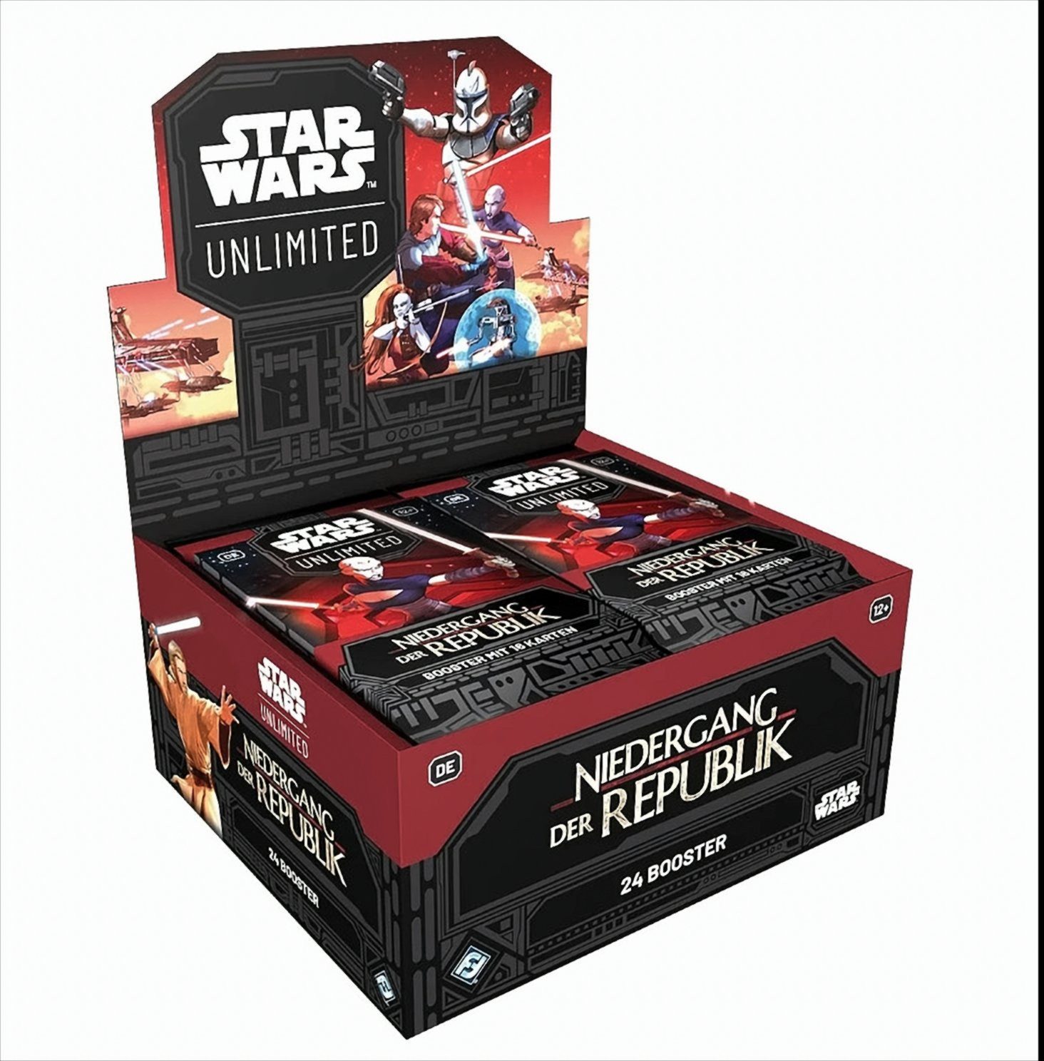Asmodee Sammelkarte Star Wars Unlimited Niedergang der Republik Booster Display Deutsch