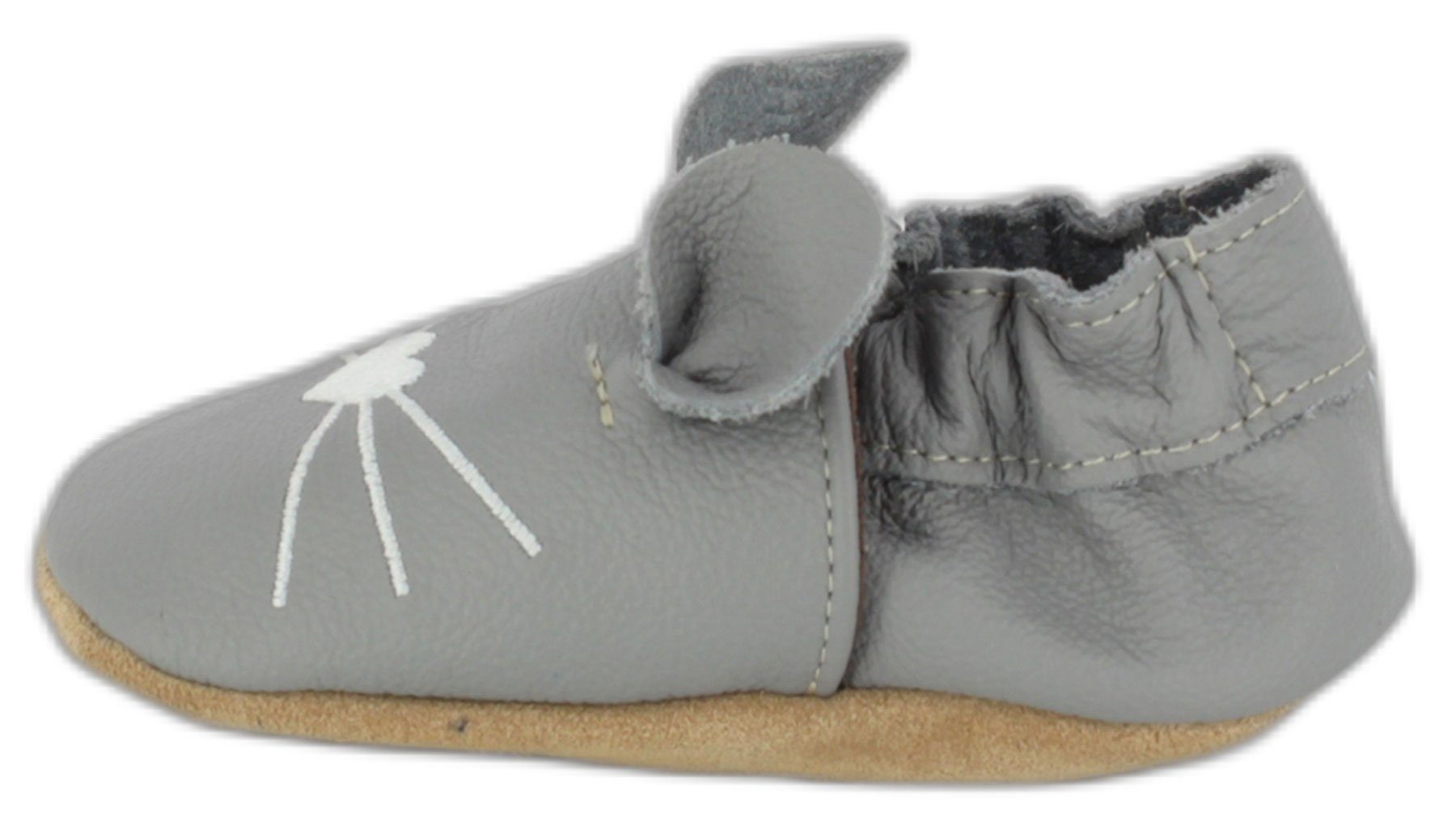 Beck Krabbelschuh Mäuschen Krabbelschuh Seitliche Gummieinsätze für leichtes An- und Ausziehen