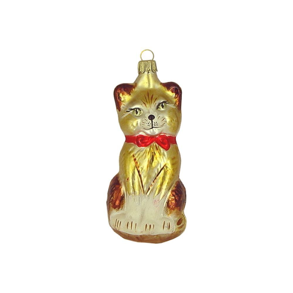 Haberland Glasschmuck Lauscha Christbaumschmuck Große Katze haselnuss matt 12 cm Lauschaer Glas